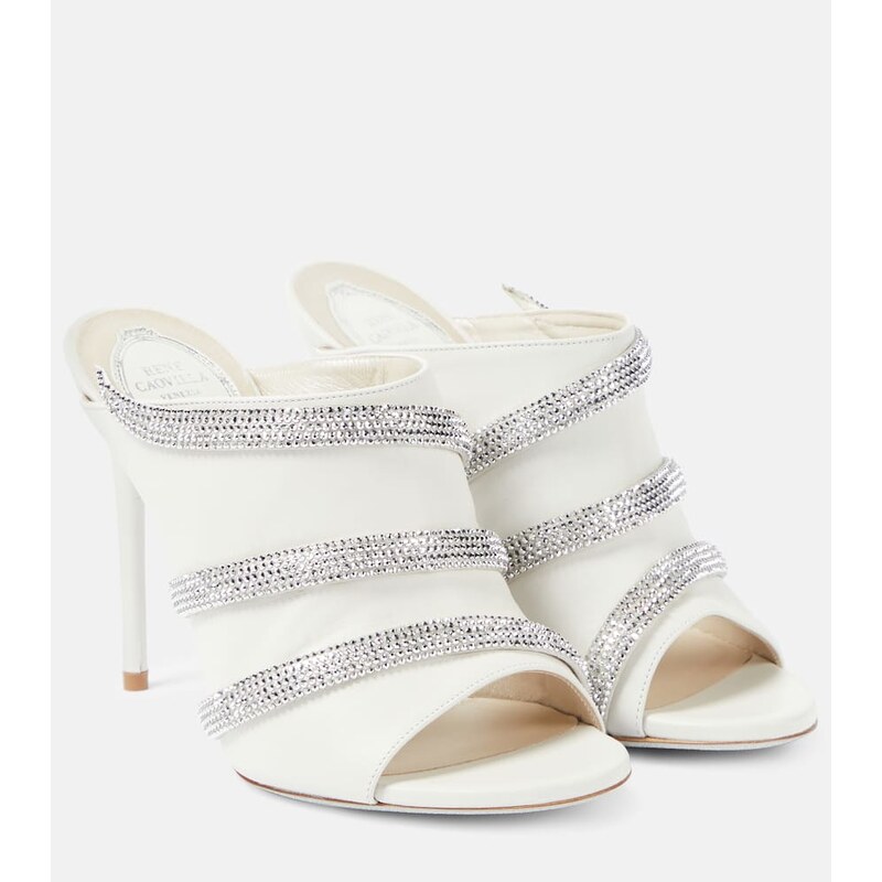 Rene Caovilla Sally embellished leather mules