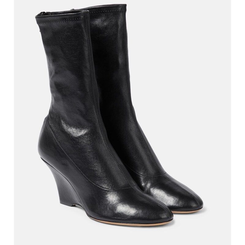 Khaite Apollo wedge leather ankle boots