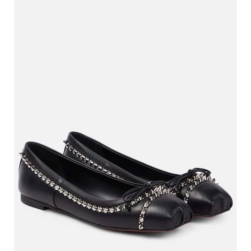Christian Louboutin Mamadrague Spikes embellished leather ballet