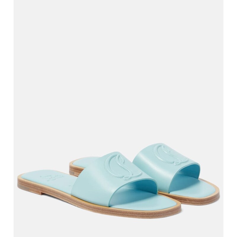 Christian Louboutin CL embossed leather mules