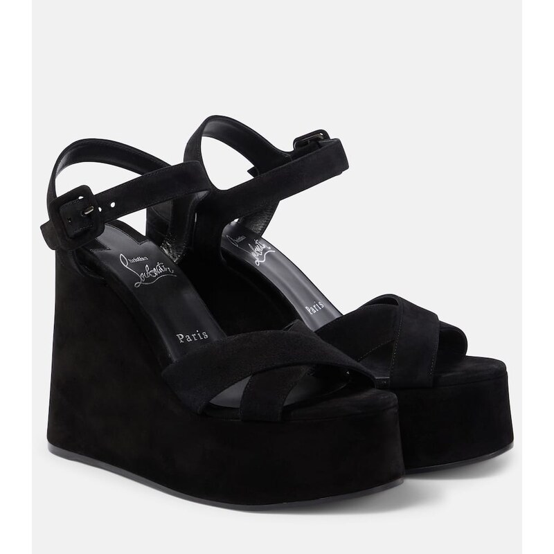 Christian Louboutin Supramariza 130 velvet wedge sandals