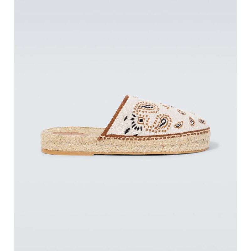 Alanui Bandana canvas jacquard espadrille slides