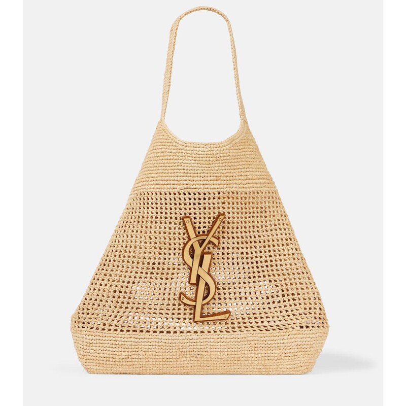 Saint Laurent Icare Maxi crochet raffia shopper