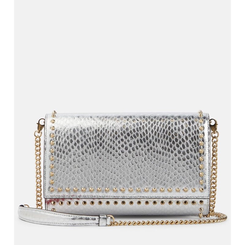 Christian Louboutin Paloma snake-effect leather clutch