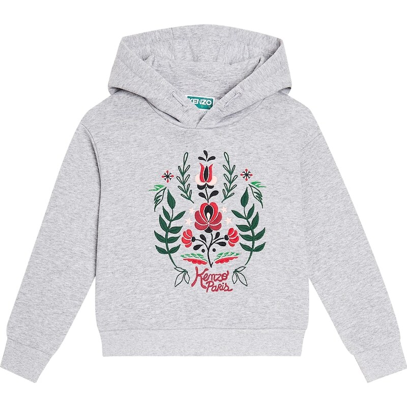 Kenzo Kids Embroidered cotton jersey hoodie
