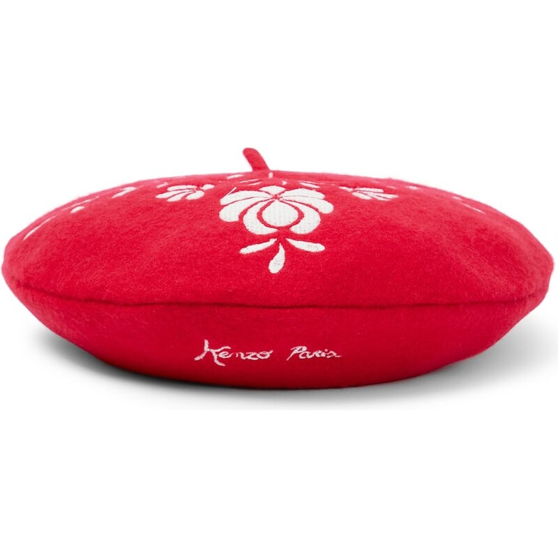 Kenzo Kids Embroidered wool-blend beret