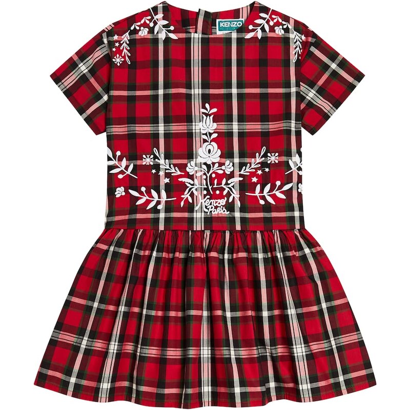 Kenzo Kids Checked cotton dress