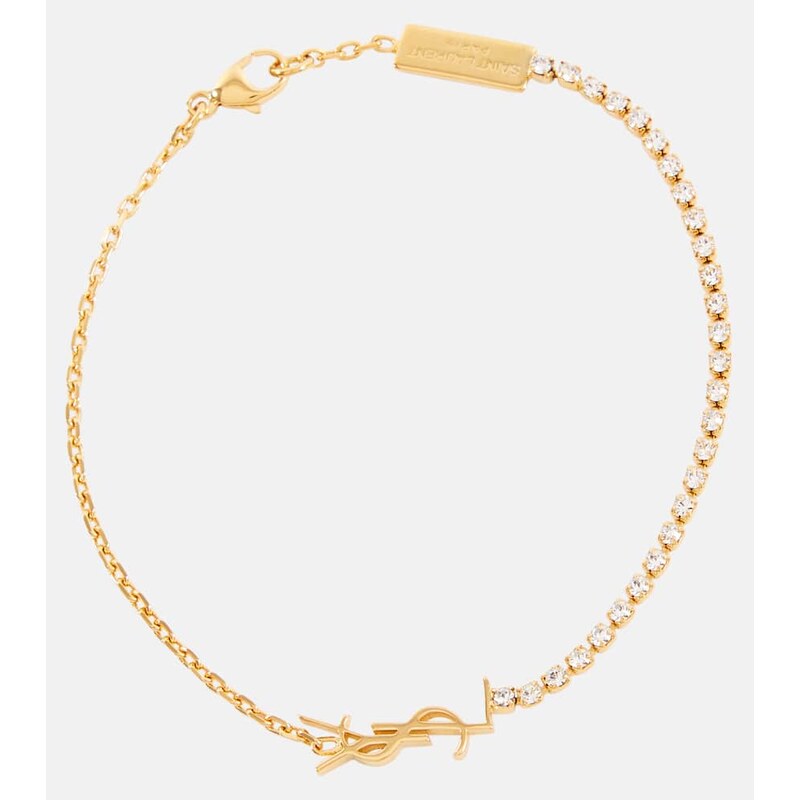 Saint Laurent Cassandre embellished bracelet