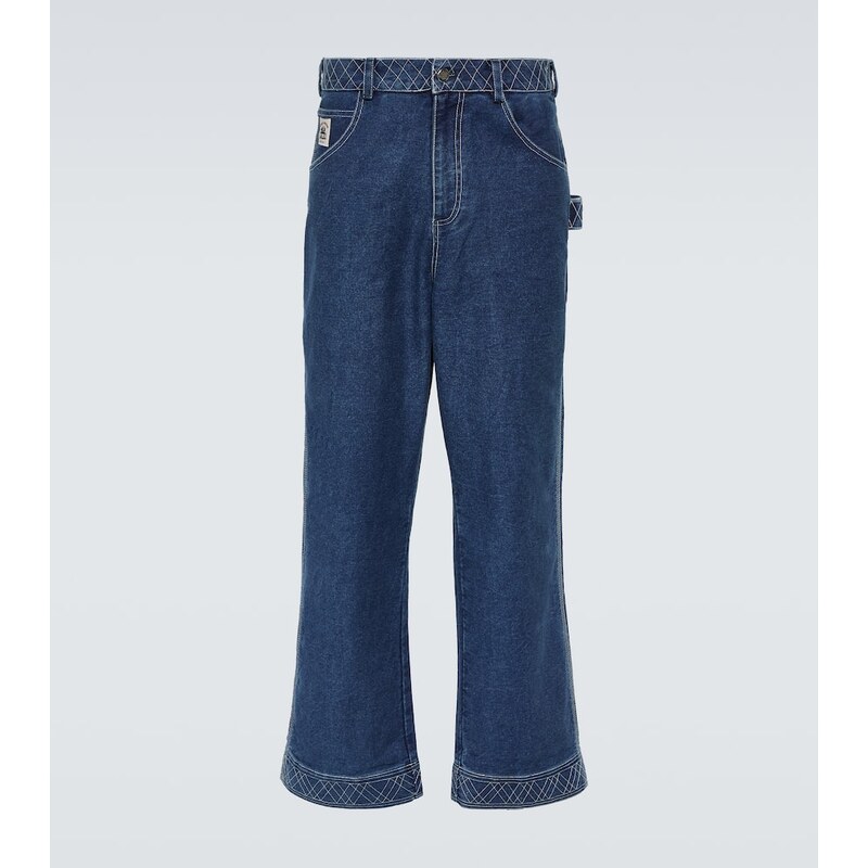 Bode Knolly Brook embroidered wide-leg jeans