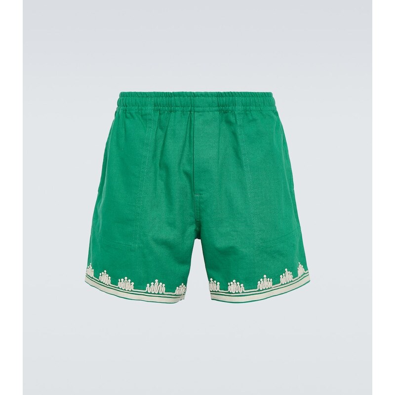 Bode Ripple embroidered cotton shorts