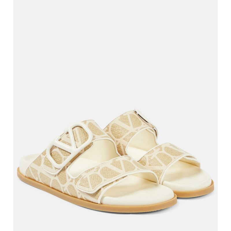 Valentino Garavani VLogo Signature raffia slides