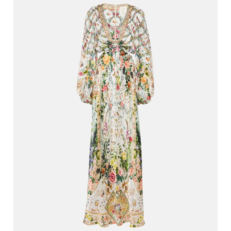 Camilla Cutout embellished silk maxi dress
