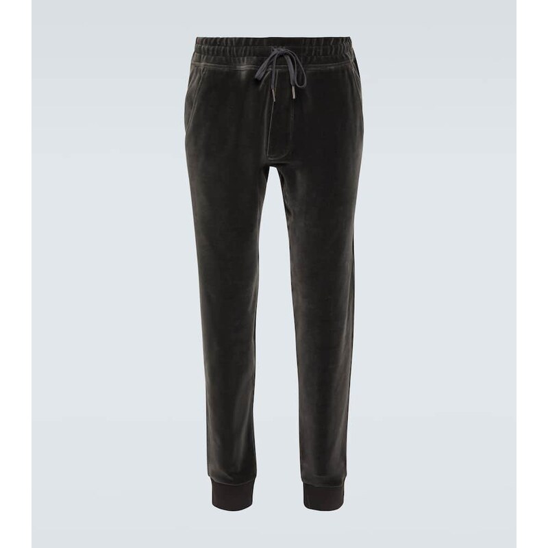 Tepláky z kotonu Tom Ford v barvě Slate Grey