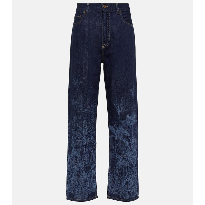 Alanui Jungle printed high-rise jeans