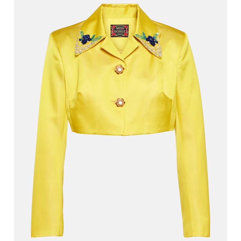 Miss Sohee Embellished jacket and crop top set