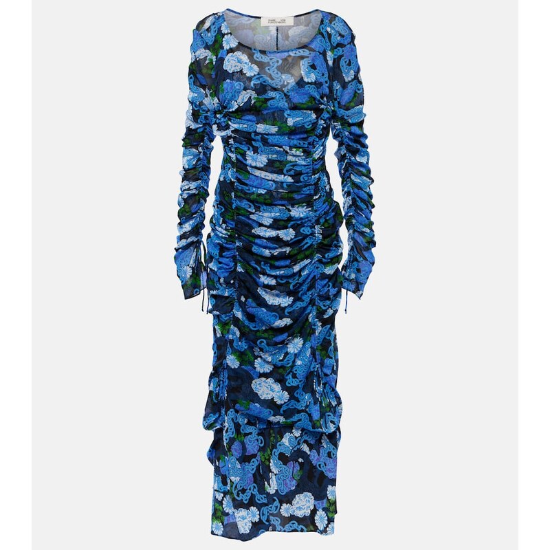 Diane von Furstenberg Corinne printed mesh midi dress
