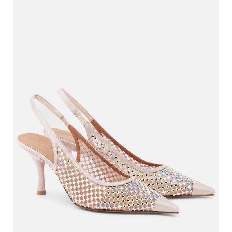 Malone Souliers Vesper 70 embellished slingback pumps