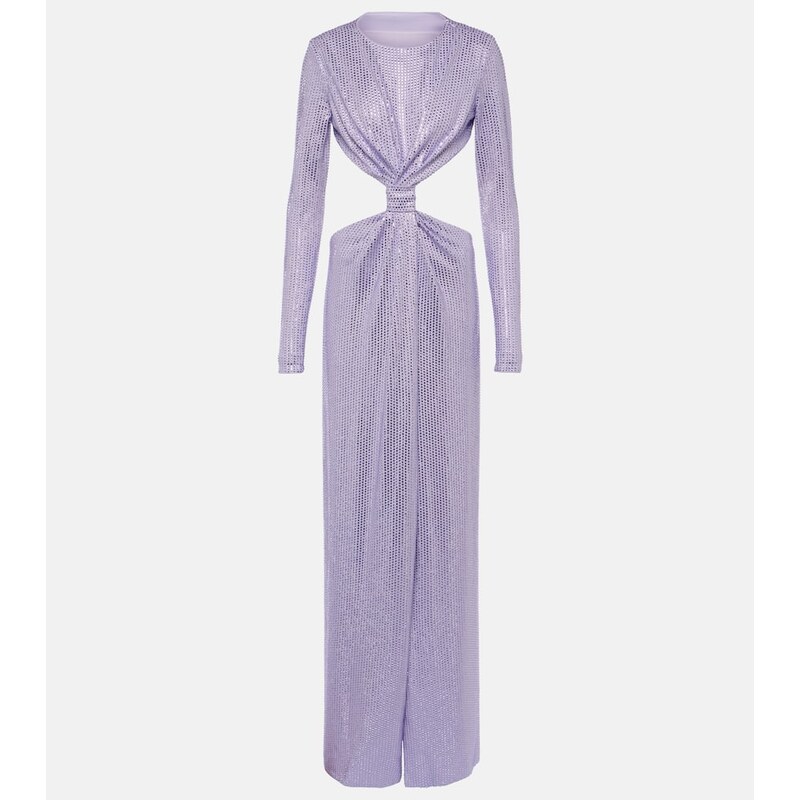 Area Crystal-embellished cutout jersey gown
