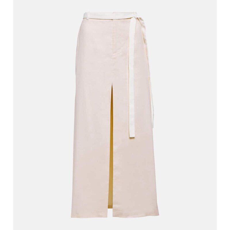 SIR Dune mid-rise linen-blend maxi skirt