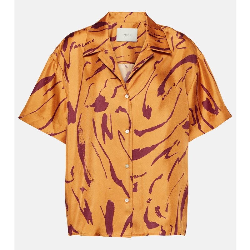 Asceno Prague printed silk twill shirt