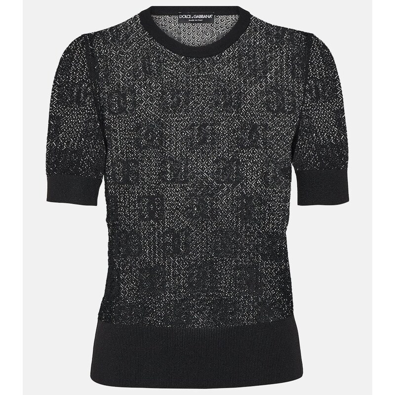 Dolce&Gabbana Logo lace-stitched jacquard sweater