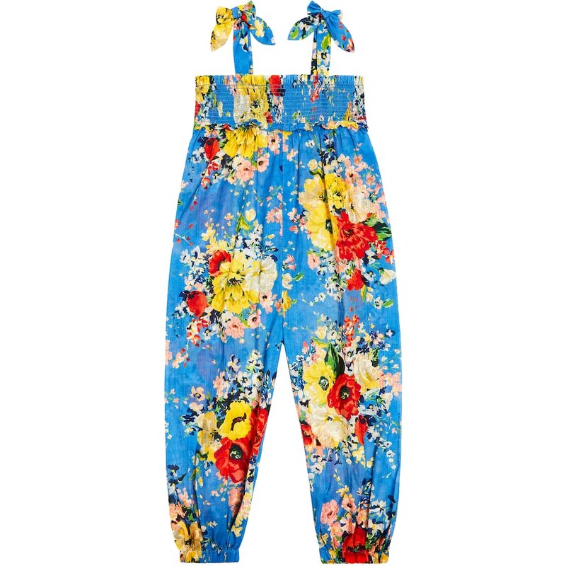 Zimmermann Kids Alight shirred cotton jumpsuit