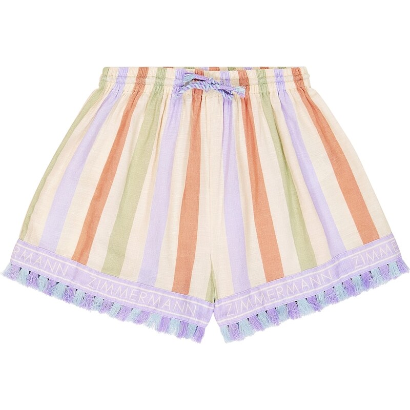 Zimmermann Kids August striped cotton shorts