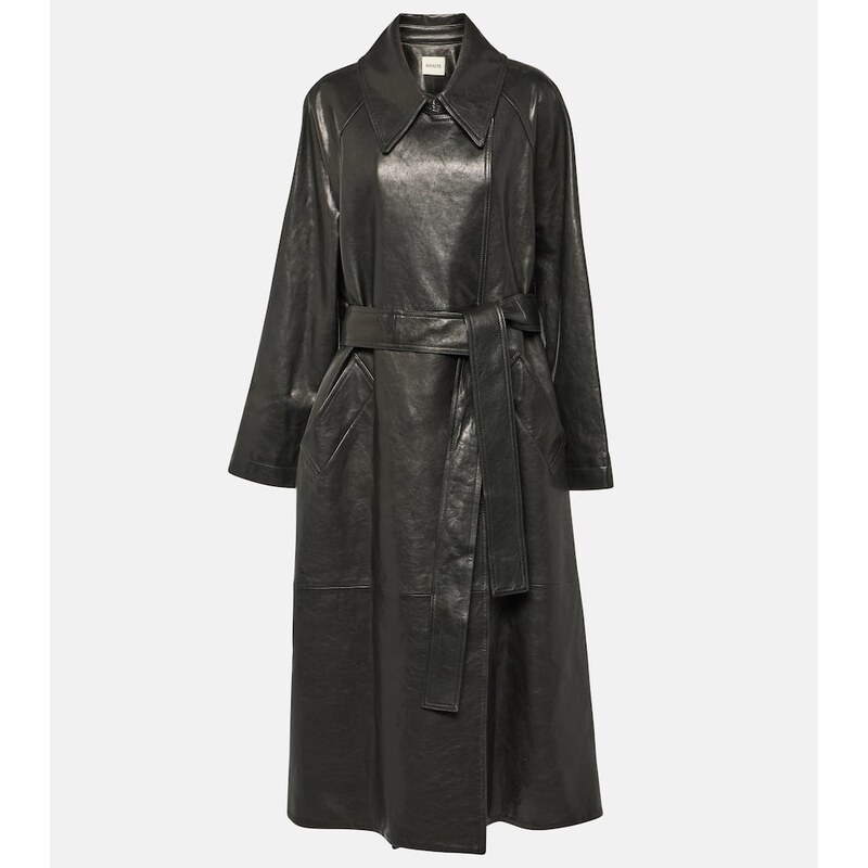 Khaite Minnie oversized leather trench coat