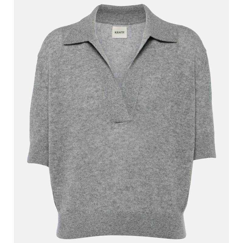 Khaite Shrunken Jo cashmere-blend polo sweater