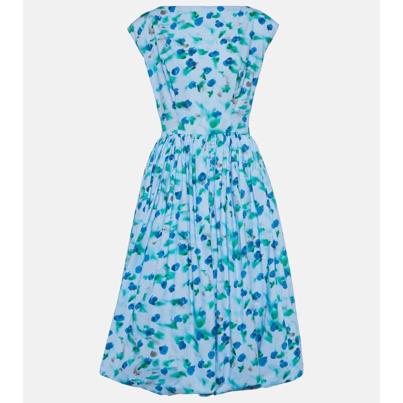 Marni Floral cotton poplin midi dress