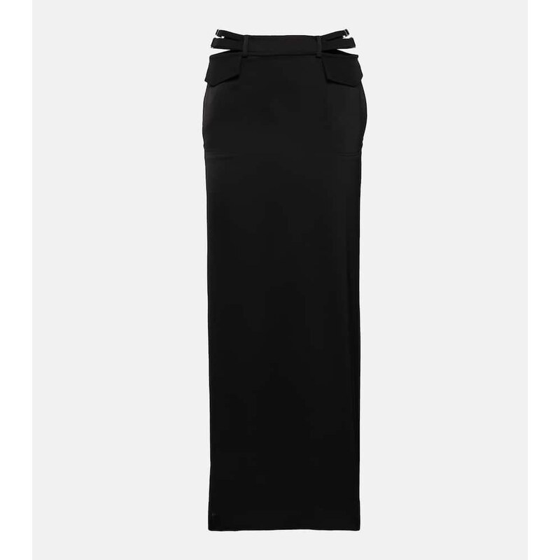 Dion Lee Pocket Column mid-rise satin maxi skirt