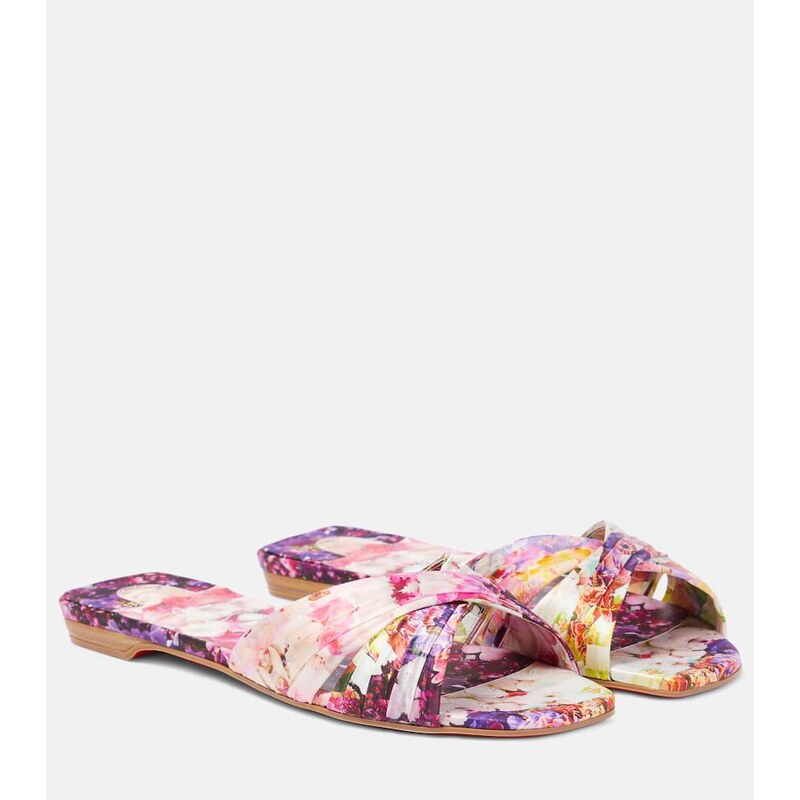 Christian Louboutin Nicol Is Back floral satin slides