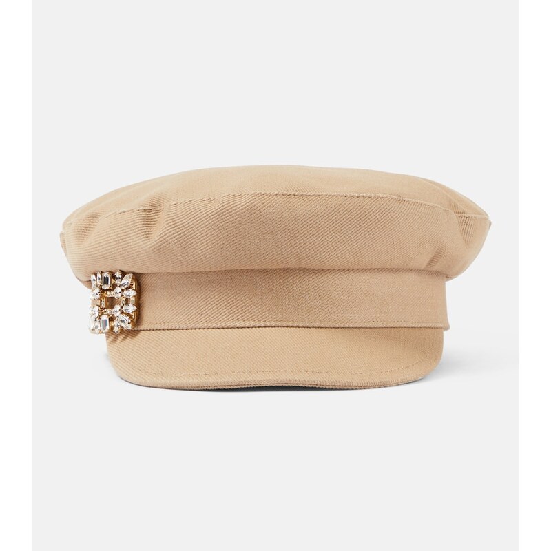 Roger Vivier Broche Vivier denim newsboy cap