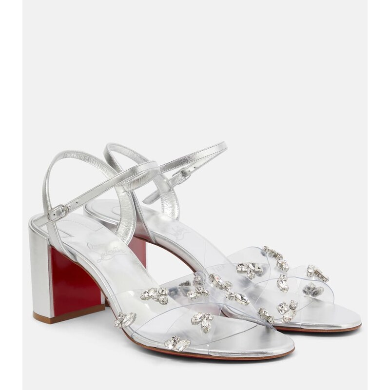 Christian Louboutin Queenie PVC and metallic leather sandals