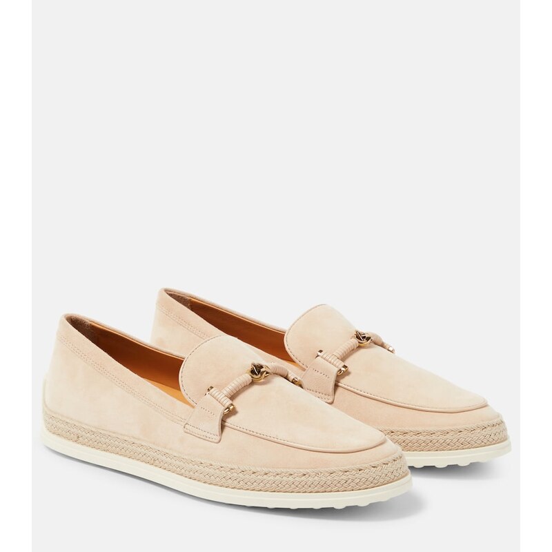 Tods T Ring suede loafers