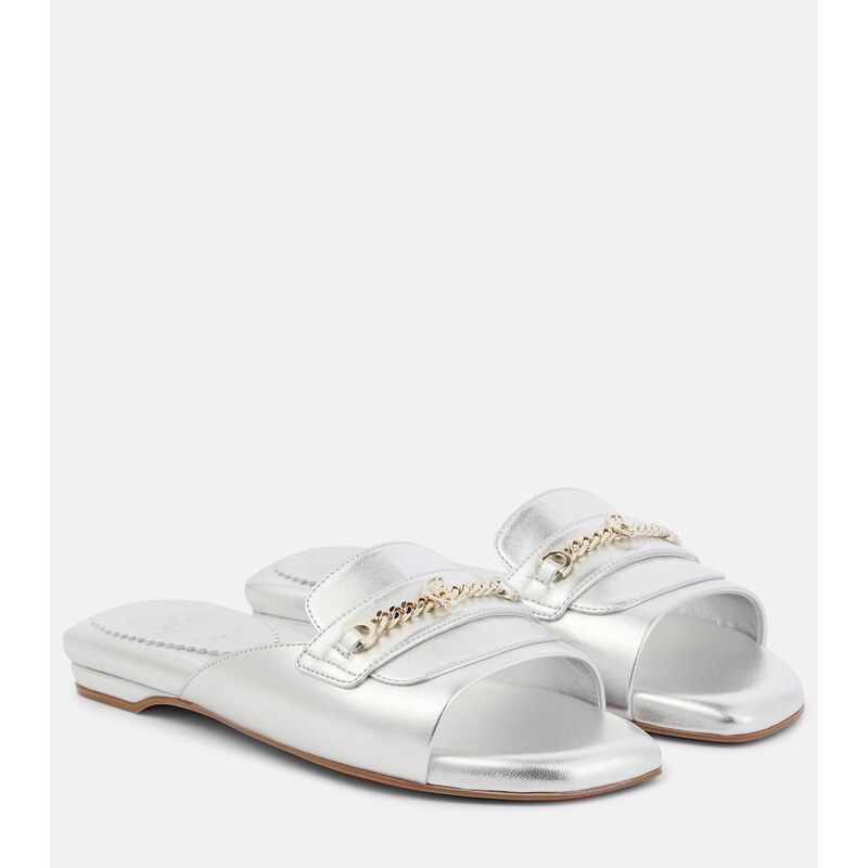 Christian Louboutin Miss MJ metallic leather mules