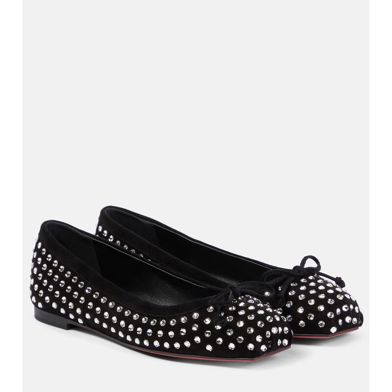 Christian Louboutin Mamadrague embellished suede ballet flats