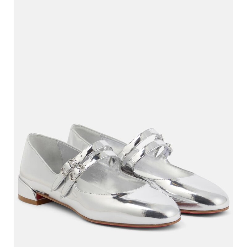 Christian Louboutin Sweet Jane metallic leather Mary Jane flats