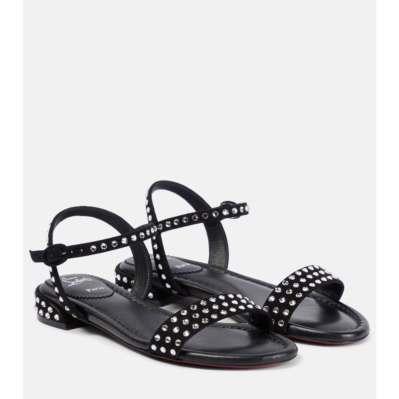 Christian Louboutin Sweet Jane Strass Boum suede sandals