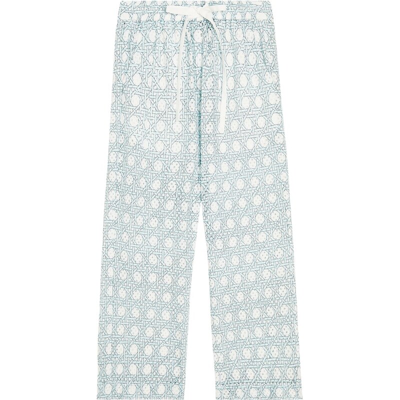 Marysia Bumby Montauk printed pointelle wide-leg pants