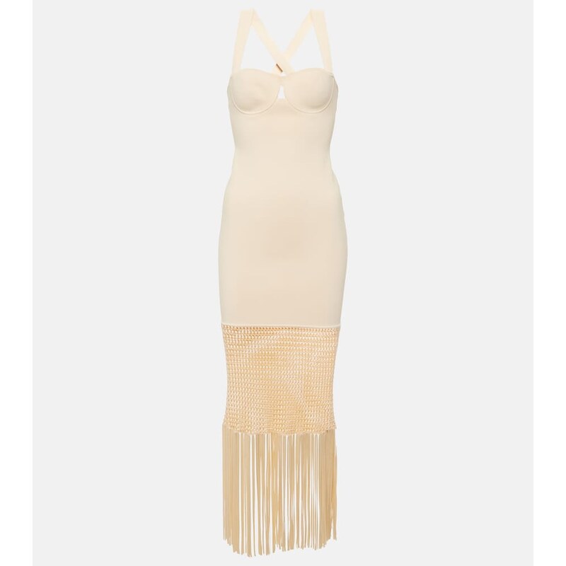 Galvan Diana fringed midi dress