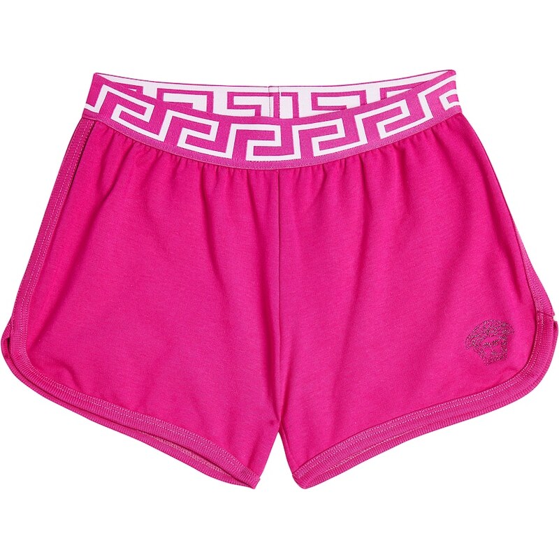 Versace Kids Greca cotton-blend jersey shorts