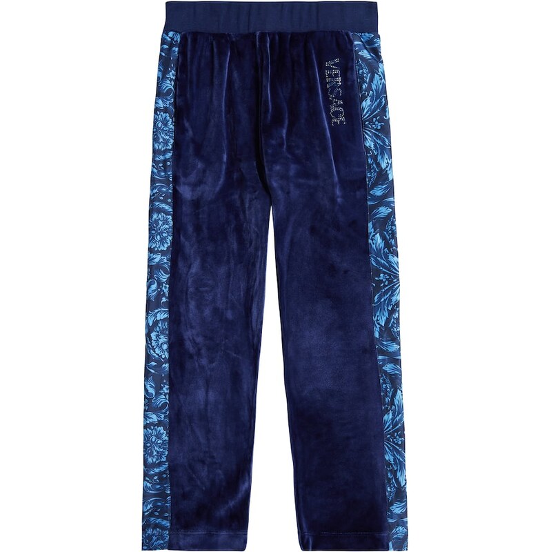 Versace Kids Barocco embellished velvet track pants