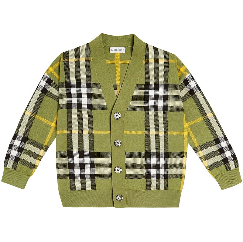Burberry Kids Burberry Check wool and cotton cardigan