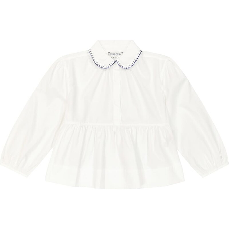 Burberry Kids Cotton-blend poplin blouse