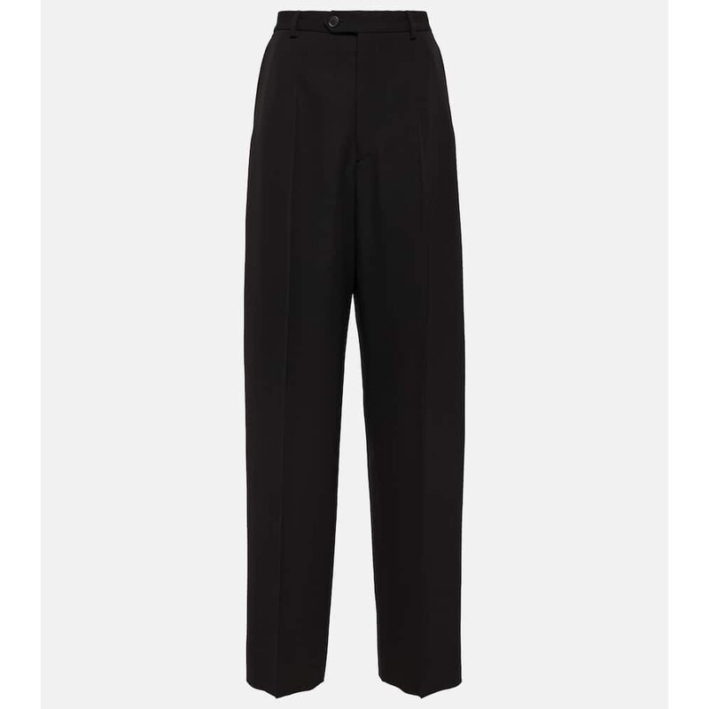 Balenciaga Mid-rise wool wide-leg pants