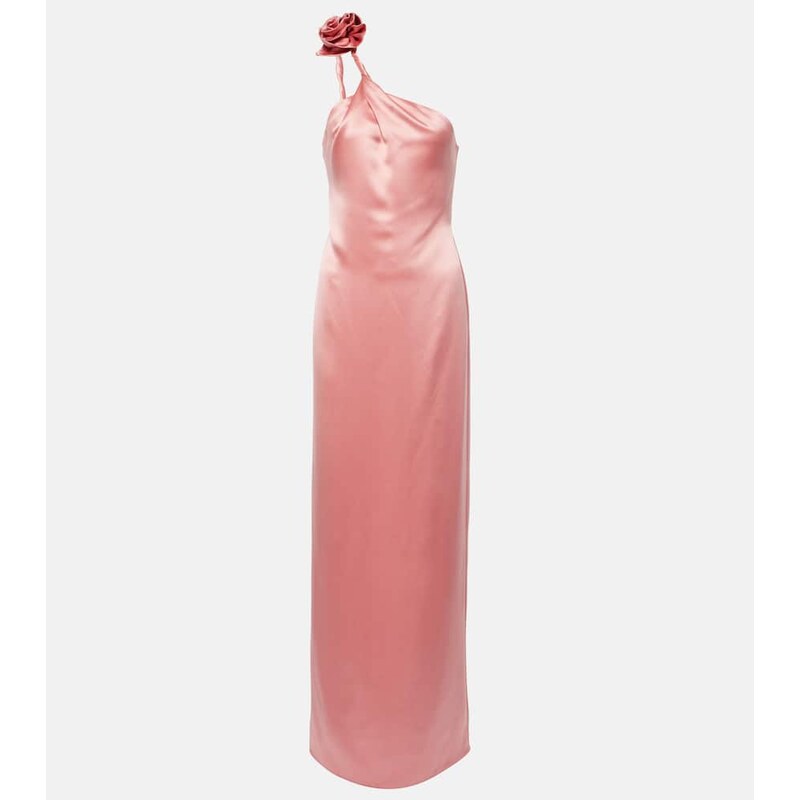 Magda Butrym Floral-appliqué silk satin gown