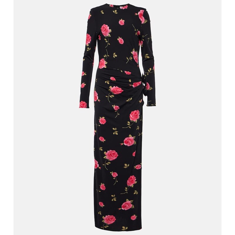 Magda Butrym Floral-appliquÃ gathered maxi dress
