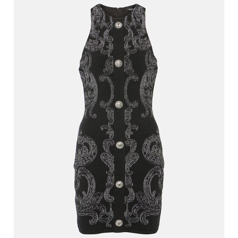 Balmain Paisley jacquard LurexÂ minidress