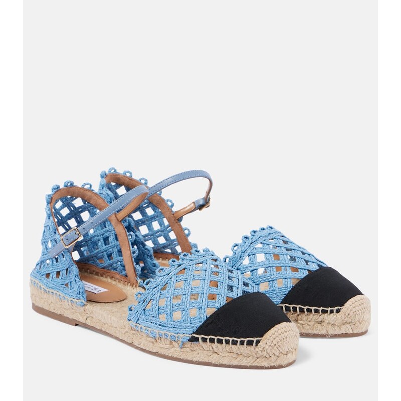 Aquazzura Sunburst raffia espadrille sandals
